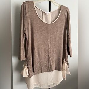 Lauren Conrad Size L 3/4 Sleeve Blouse